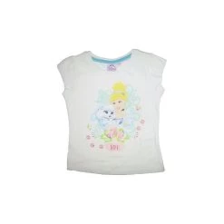 T-shirt Maglia Maglietta Bimba Bambina Disney Principesse Bianco 5A