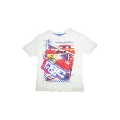T-shirt Maglia Maglietta Bimbo Bambino Disney Cars Bianco 6A