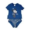Completo Set 2pz Tshirt E Slip Intimo Bimba Bambina Disney Minnie Blu 10 - 12 Anni