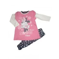 Abitino Abito Caldo Cotone Felpato Bimba Neonata Disney Baby Rosa Blu 18 M