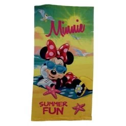 Telo Asciugamano Mare Bimba Spugna Disney Minnie Giallo Verde TU