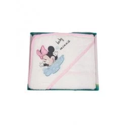 Accappatoio Triangolo Bimba Neonato Spugna Minnie Disney Baby Bianco Rosa TU