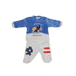 Completo 2pezzi Ciniglia Bimbo Neonato Disney Baby Mickey Grigio Bluette 6 M
