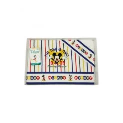 Completo 3pezzi Lettino Culla Bimbo Neonato Lenzuolo Stampa Mickey Disney Baby Bianco Blu TU