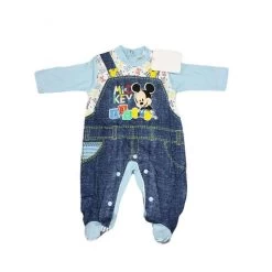 Tuta Tutina Cotone Bimbo Neonato Disney Baby Mickey Mouse Cielo 3 - 6 Mesi
