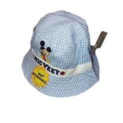 Disney Baby Cappellino Cappello Pescatore Bimbo Neonato Disney Mickey Mouse Cielo Reversibile Tg 48