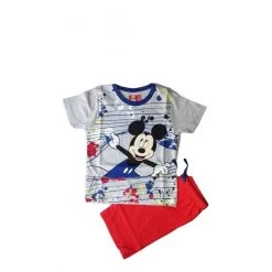Completo Maglia Maglietta Pantaloncino Bimbo BambinoDisney Mickey Grigio Rosso 5A